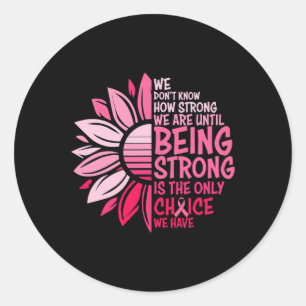 Sticker Rond Sunflower rose Cancer du sein Sensibilisation Femm