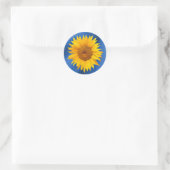 Sticker Rond Sunflower Royal Blue Wedding été Favoriser (Sac)