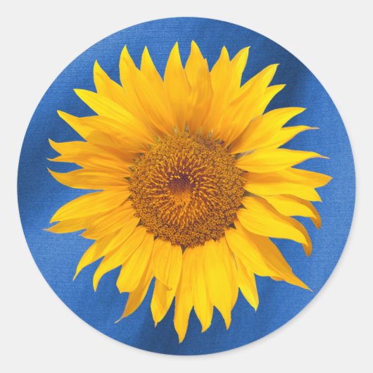 Sticker Rond Sunflower Royal Blue Wedding été Favoriser (Devant)