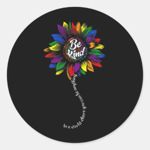 Sticker Rond Sunflower Sensibilisation sur l'autisme Be Kind Pu
