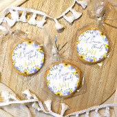 Sticker Rond Sunflowers & bleu clair Mariage de couronnes flora