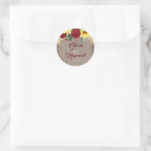 Sticker Rond Sunflowers Bourgogne Floral Russe Mariage de autom (Sac)