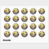 Sticker Rond Sunflowers & Daisy Mason Jar Sparkle Rustic Chic (Feuille)