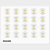 Sticker Rond Sunflowers Greenery Adresse de retour (Feuille)