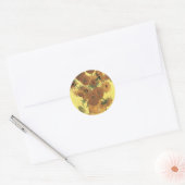 Sticker Rond Sunflowers par Van Gogh (Enveloppe)