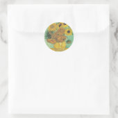 Sticker Rond Sunflowers par Vincent Van Gogh (Sac)