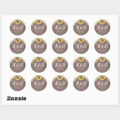 Sticker Rond Sunflowers Rustic Country String Mariage (Feuille)