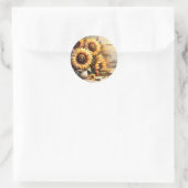 Sticker Rond Sunflowers Watercolor Painting (Sac)