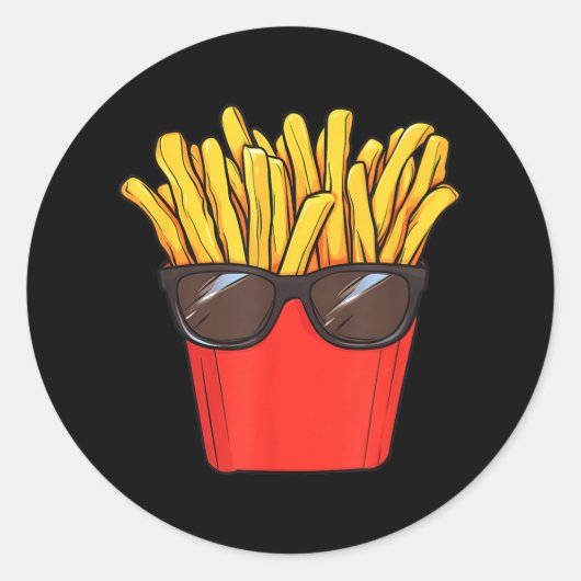 Sticker Rond Sungels de pommes de terre frites (Devant)