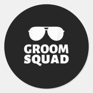 Sticker Rond Sungels Groom Squad Funny Crew Bachelor Mariage Pa