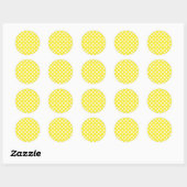 Sticker Rond Sunny Jaune & Blanc Pois fête d'anniversaire (Feuille)