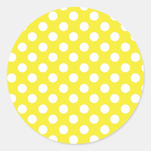 Sticker Rond Sunny Jaune & Blanc Pois fête d'anniversaire (Devant)