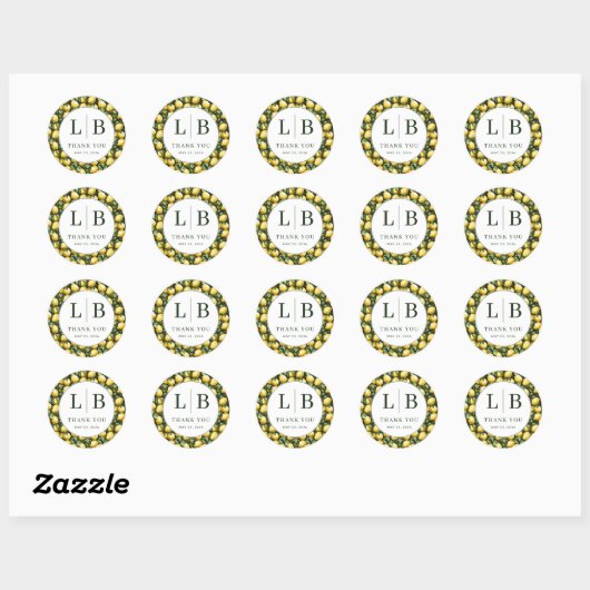 Sticker Rond Sunny Lemon Mariage (Feuille)