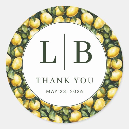 Sticker Rond Sunny Lemon Mariage (Devant)