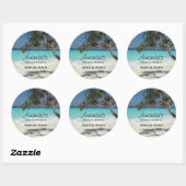 Sticker Rond Sunny Tropical Beach Ocean Paradise Bougie ou savo (Feuille)