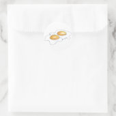 Sticker Rond Sunnyside Up Fried Egg Poached Oeufs Petit-déjeune (Sac)