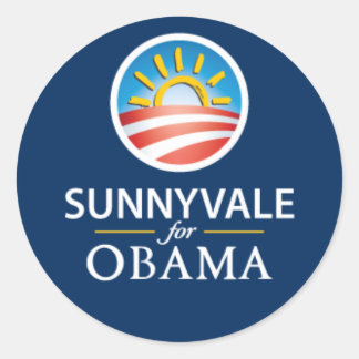 Sticker rond Sunnyvale pour Obama - Bleu