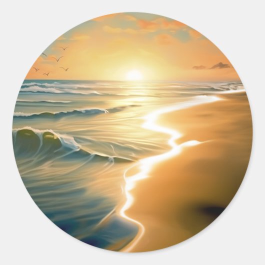 Sticker rond Sunrise Beach (Devant)
