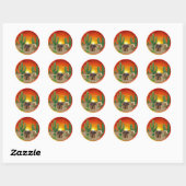 Sticker Rond Sunrise occidentale (Feuille)
