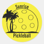 Sticker Rond Sunrise Pickleball Jaune (Devant)