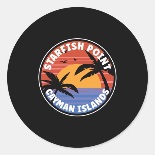 Sticker Rond Sunrise Point Starfish Îles Cayman (Devant)