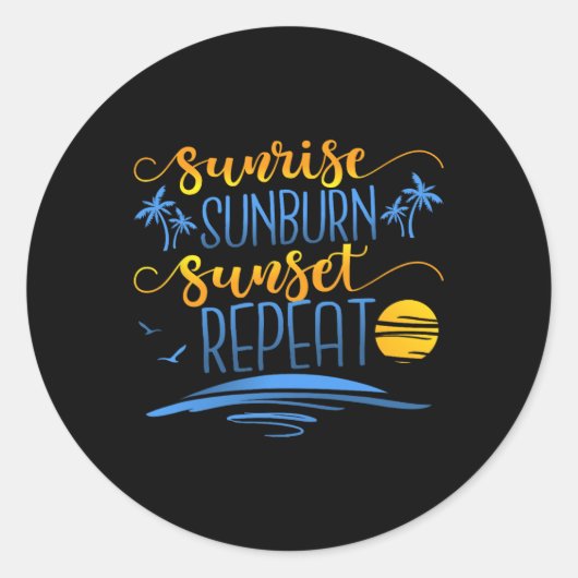 Sticker Rond Sunrise Sunburn Sunset Répétition (Devant)