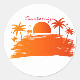 Sticker Rond Sunrise Sunset Thunder Cove