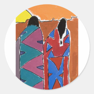 Sticker Rond Sunset autochtone