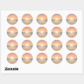 Sticker Rond Sunset Beach Scene : (Feuille)