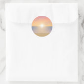 Sticker Rond Sunset Beach Scene : (Sac)
