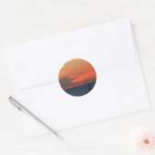 Sticker Rond Sunset Clouds and Sailboat Seascape (Enveloppe)