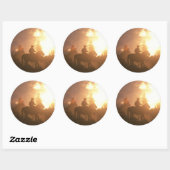 Sticker Rond Sunset Cowboy (Feuille)