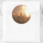 Sticker Rond Sunset Cowboy (Sac)