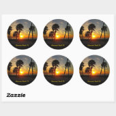 Sticker Rond Sunset de Clearwater Beach (Feuille)