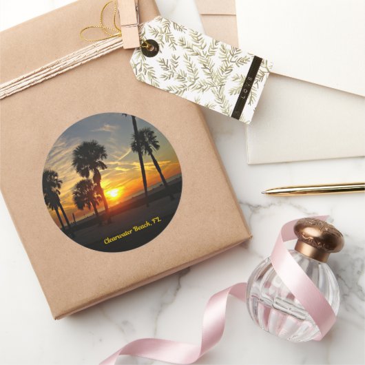 Sticker Rond Sunset de Clearwater Beach (Cadeaux)