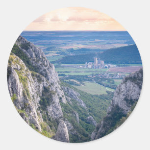 Sticker Rond Sunset in the mountains