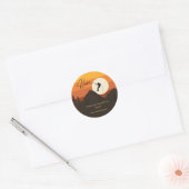 Sticker Rond Sunset Mountain Escalade Merci aventure (Enveloppe)