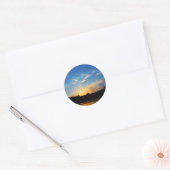 Sticker Rond Sunset Mountain Lake (Enveloppe)