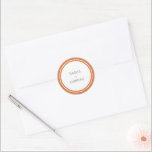 Sticker Rond Sunset Orange Bold Bordure moderne Mariage<br><div class="desc">Autocollants de mariage modernes avec un design simple mais élégant avec vos noms à l'intérieur d'une double bordure. La palette de couleurs peut être modifiée dans l'outil d'édition de conception.</div>