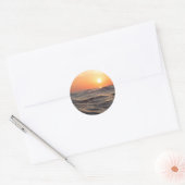 Sticker Rond Sunset Sunrise Dawn sur la plage (Enveloppe)