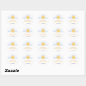 Sticker Rond Sunshine Baby Shower  (Feuille)