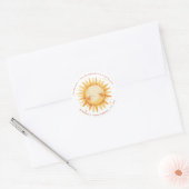 Sticker Rond Sunshine Boho Cute Sun Baby Shower Thank You (Enveloppe)