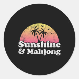Sticker Rond Sunshine et Mahjong