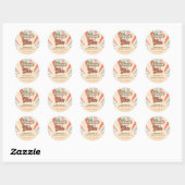 Sticker Rond Sunshine Retro Rainbow Merci fête d'anniversaire (Feuille)