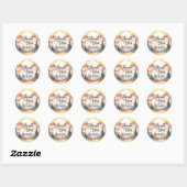 Sticker Rond Sunshine Rustic Nature Mountains Script Merci (Feuille)