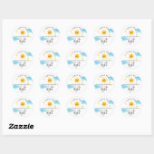 Sticker Rond Sunshine So Bright Anniversaire de enfant Party Fa (Feuille)
