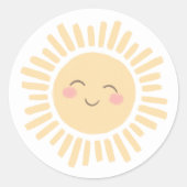 Sticker Rond Sunshine Sun fête d'anniversaire (Devant)