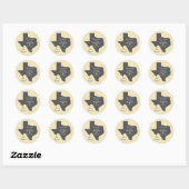 Sticker Rond Sunshine Yellow State of Texas Family Reunion (Feuille)