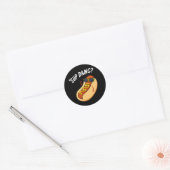 Sticker Rond Sup Dawg Funny Hot Dog Pun Dark BG (Enveloppe)