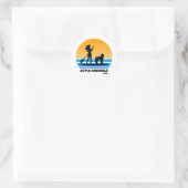 Sticker Rond SUP et Groodle - Standup Paddleboard Chien Maman (Sac)